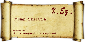 Krump Szilvia névjegykártya
